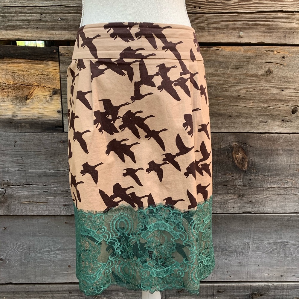 Anthropologie Leifsdottir Geese Skirt